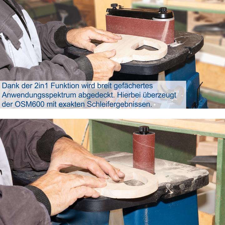 Produktbild Scheppach OSM600 Oszillierender Kanten-, Band- und Spindelschleifer 220-240V 50Hz (Bandschleifer, 450 W)