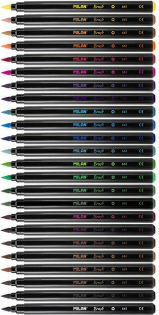 Image du produit Set de marqueurs 24 pièces Pinceau Coloré (Multicolore, 4 mm, 24 x)