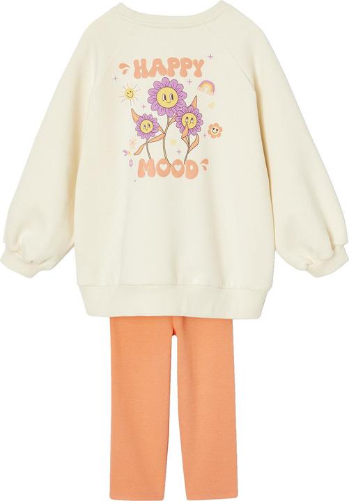 Vertbaudet Mädchen-Set: geblümtes Sweatkleid mit Recycling-Polyester & 3/4-Leggings