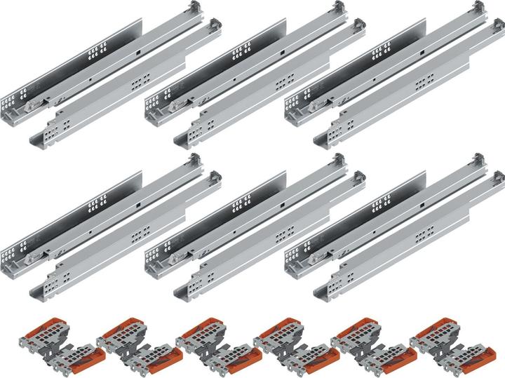 Produktbild Vasalat Blum Tandem plus Blumotion Vollauszug 560H, 600mm mit Kupplung für 6 Schubladen