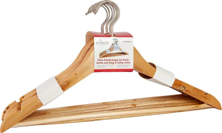 Produktbild Natura Punto 24er-Set Kleiderbügel mit Rockkerbe und Hosensteg (24 x)