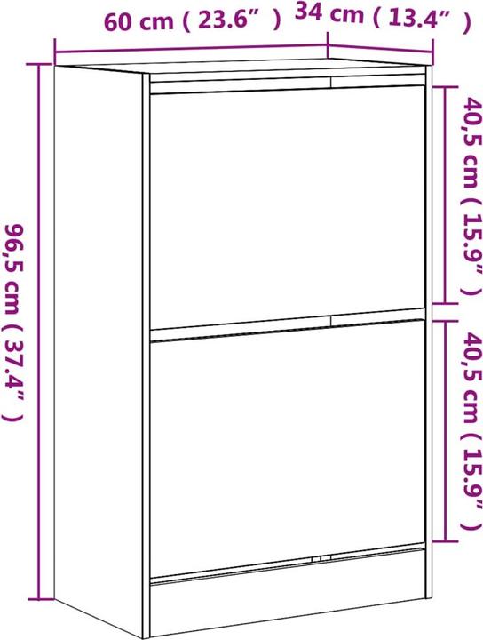 Actual product image VidaXL Jennica (60 x 34 x 96.5 cm)