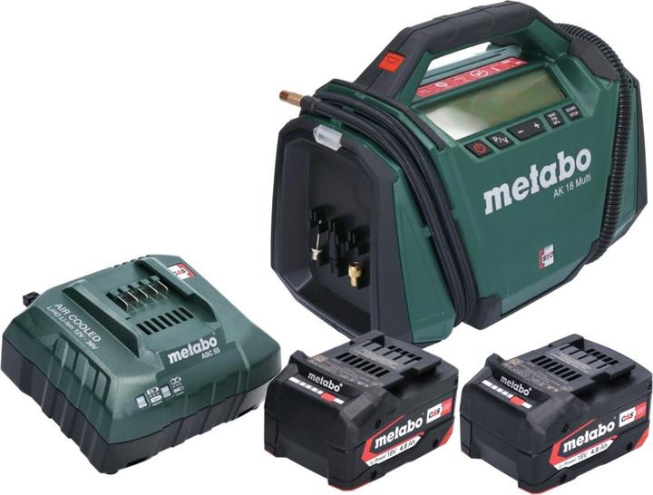 Image du produit Metabo AK 18 Multi Compresseur sur batterie 18 V 11 bar + 2x batterie 4,0 Ah + chargeur (11 bar, 0 l)
