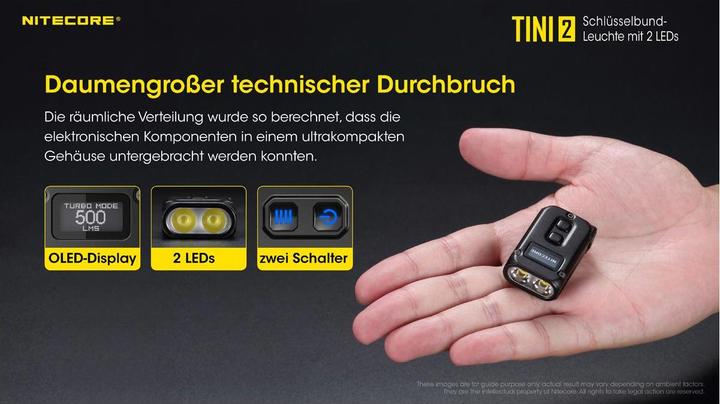 Image du produit Nitecore TINI 2 - 500 lumens, gris (4.70 cm, 500 lm)
