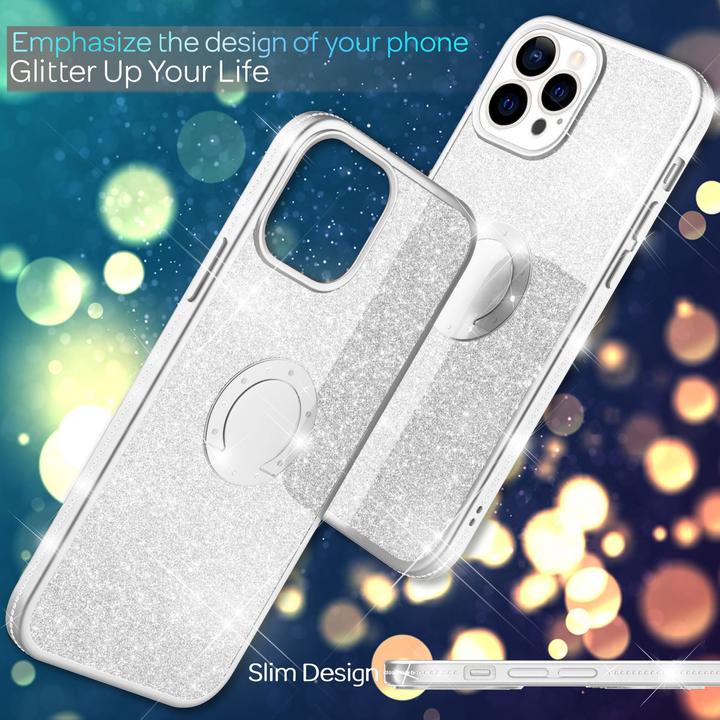 Actual product image Nalia Ring Glitter Silicone Cover (Apple iPhone 13 Pro)