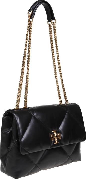 Actual product image Tory Burch kira diamond shoulder bag in quilted leather color black