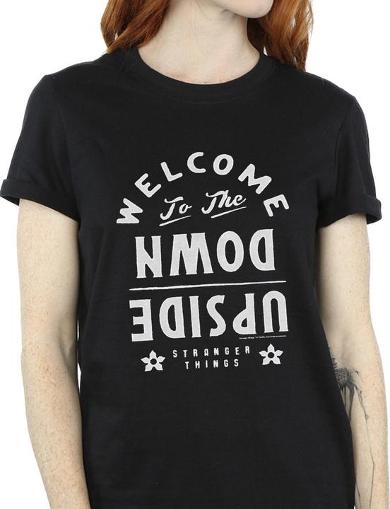 Actual product image Netflix Womens/Ladies Stranger Things Welcome To The Upside Down Cotton Boyfriend T-Shirt (S)