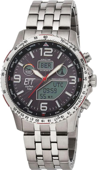 Produktbild ETT EGT-11572-21M Herrenuhr Solar Titan Funkuhr 43mm 10ATM (Digitaluhr, Analoguhr, 43 mm)