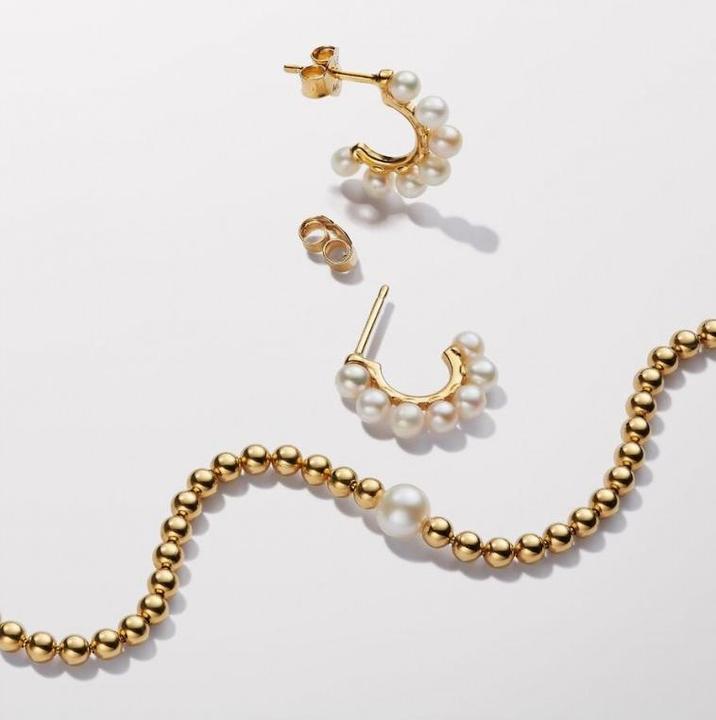 Immagine prodotto Pandora Perle d'acqua dolce trattate Creoles Open Hoop placcato oro (Metallo, Dorato)