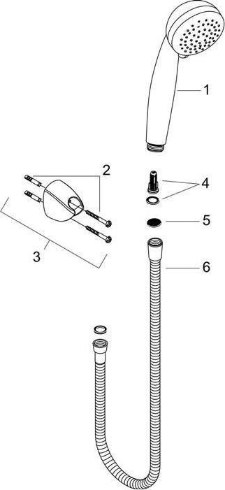 Immagine prodotto hansgrohe HG set doccia CROMETTA 85 VARIOJET Tubo doccia Metaflex 1250mm cromato (2 Tipi di raggi, 17 l/min)