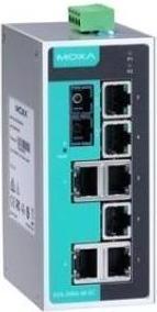 Actual product image Moxa EDS-208A-M-SC-T - Unmanaged Ethernet switch with 7 10/100BaseT(X) ports
