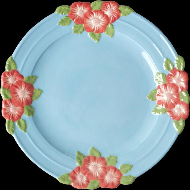 Rice CEDPL-EMMIN Teller Essteller Rund Keramik Blau, Grün, Rot 1 Stück(e) (1 x, 25.50 cm)