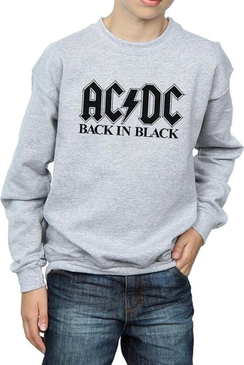 Actual product image AC/DC Boys Back in Black Logo Sweatshirt (140, 146)