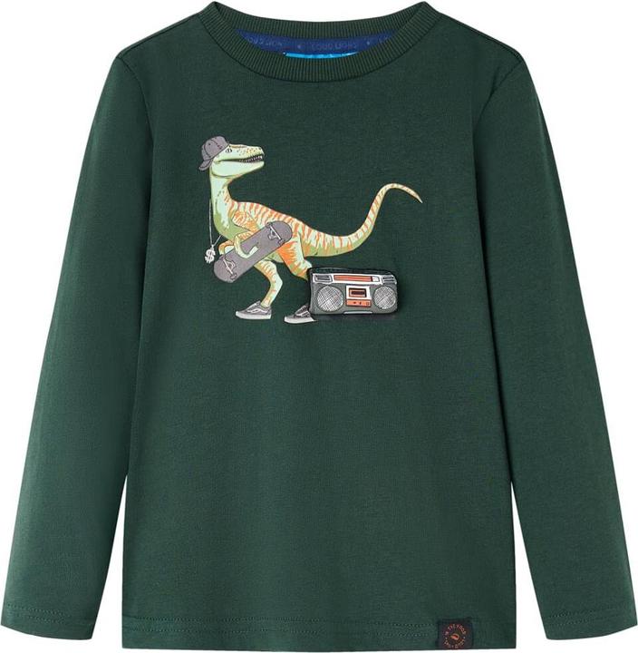 Produktbild VidaXL Kinder-Langarmshirt Dunkelgrün 128,Material: 100 (128)