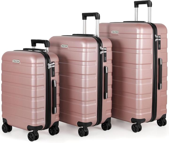 Produktbild Tan.Tomi 3-teiliges Hartschalenkoffer-Set (95 l, Handgepäck (bis 50l), M (50 - 90l), L (90 - 115l))