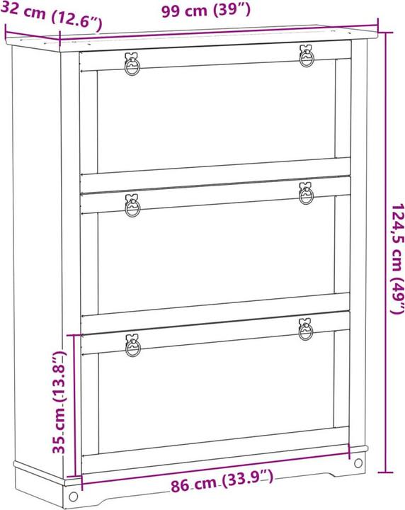 Image du produit VidaXL Kathleen (99 x 32 x 124,5 cm)