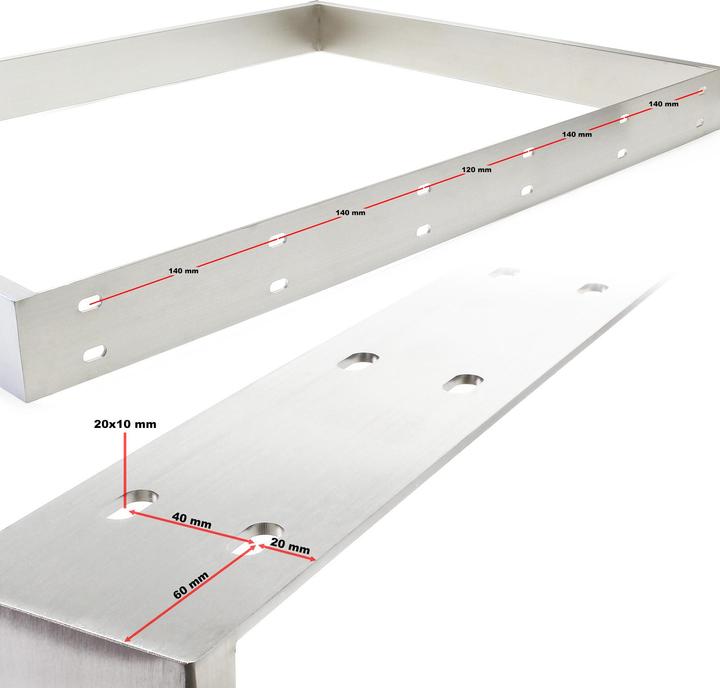 Actual product image Wiltec Table frame 80x73cm stainless steel table base Table runner Skid frame