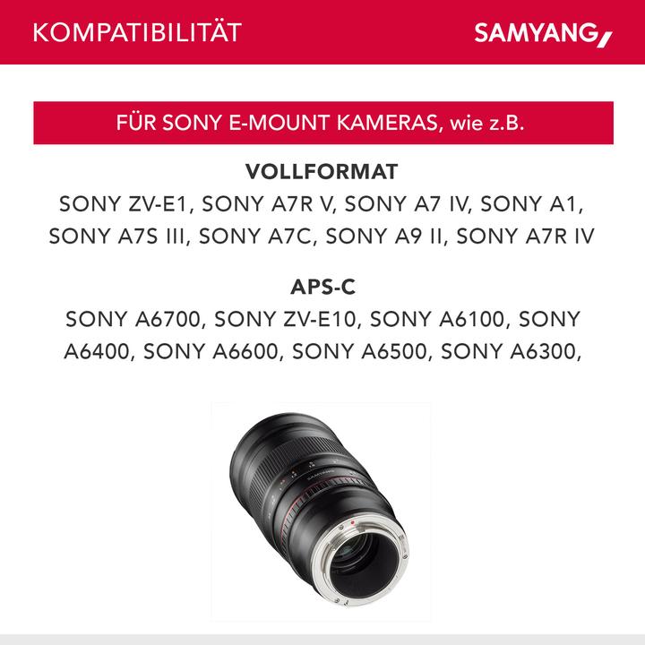Produktbild Samyang 135mm f/2 ED UMC, Sony E (Sony E, Vollformat)