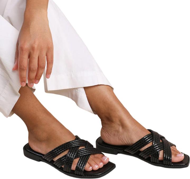 Actual product image Where's That From Womens/Ladies Crete Multi Crossover Strap Sliders (37)