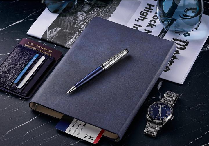 Image du produit Waterman Stylo à bille Expert DeLuxe Bleu C.C. (M-bleu) (Bleu, Métallique, 1 x)