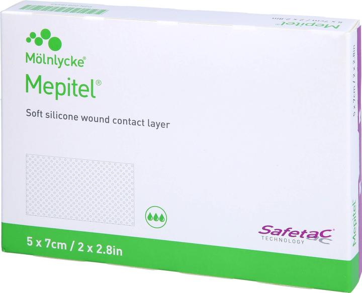 Produktbild Mölnlycke Mepitel weiche Wundkontaktauflage aus Silikon 5 x 7 cm steril, 5 St. Verband
