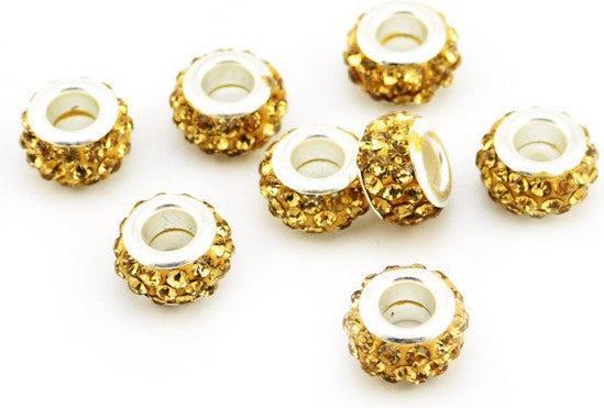Produktbild Hermex Strass Bead versilbert 925 - Silbrig Mokka (Silber 925)
