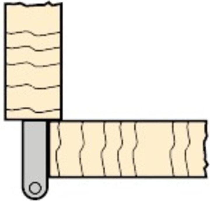 Actual product image Prämeta Single axis hinges thin door flat hinge, door overlay 3.5 mm, corner hinge, R