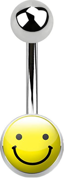 Actual product image Star Piercing Banana silver with logo smiley (Surgical steel 316L, without brass)