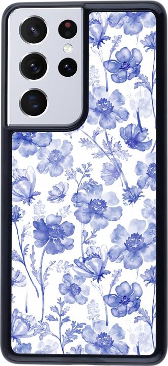 Produktbild PhoneLook Hülle Spring 23 watercolor blue flowers (Samsung Galaxy S21 Ultra 5G)