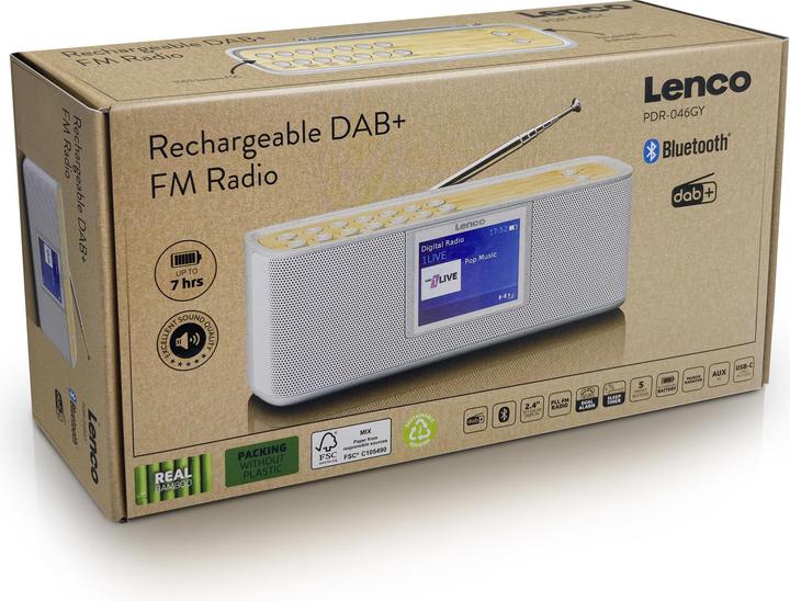 Image du produit Lenco PDR-046GY (DAB+ DAB, FM, Bluetooth)