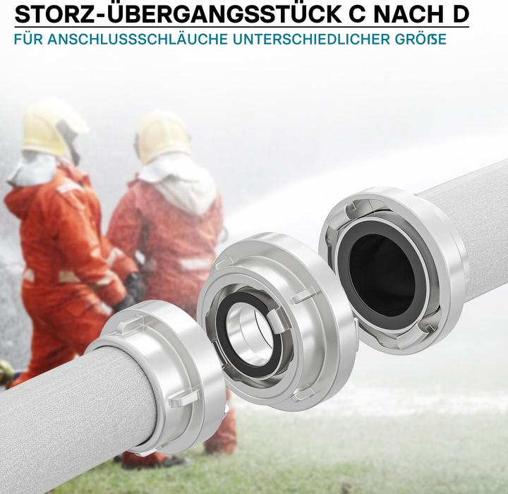 Produktbild Wiltec Übergangsstück Storz Kupplung C 52 auf D 25 Aluminium Feuerwehrschlauch (Kupplung, 52 mm)