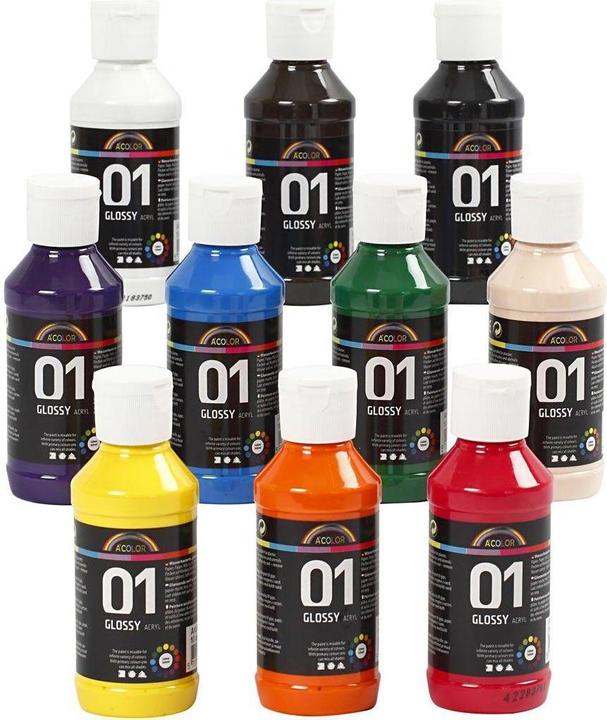 Image du produit Creativ Company School acrylic paint peinture acrylique glossy 100 ml multi bouteille (Couleurs assorties, 100 ml)