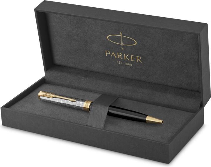 Produktbild Parker Kugelschreiber Sonnet Prem. Metal & G.C. sw M (Schwarz, Silber, Gold, 1 x)