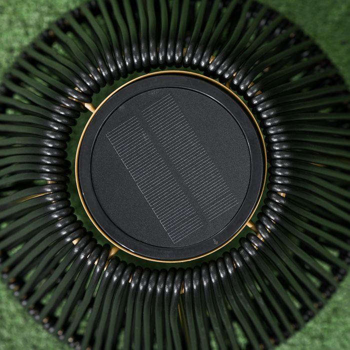 Produktbild Swisshandel24 Solarleuchte Rattan, wasserdichte Wegleuchte mit Lichtsensor, Automatische LED Gartenlampe, Schwarz (IP44)