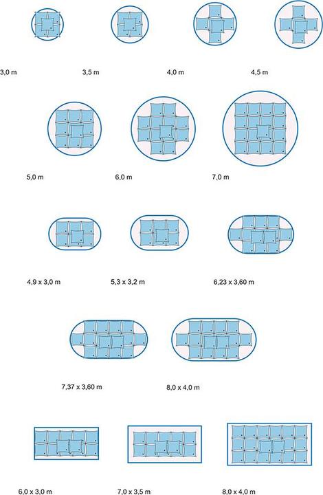 Actual product image Poolomio Air cushion set with 4 pool cushions for winter pool cover