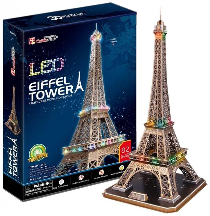 Actual product image Cubicfun PUZZLE 3D Eiffel Tower (The Light) (84 pieces)