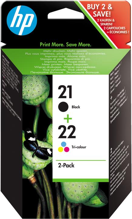 Image du produit HP 21/22 Combo Pack - 2-Pack - Noir, Couleur (Cyan, Magenta, Jaune) (M, CF, C, Y)