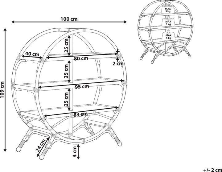 Actual product image Beliani Tuvalu Ii (100 x 42 x 109 cm)