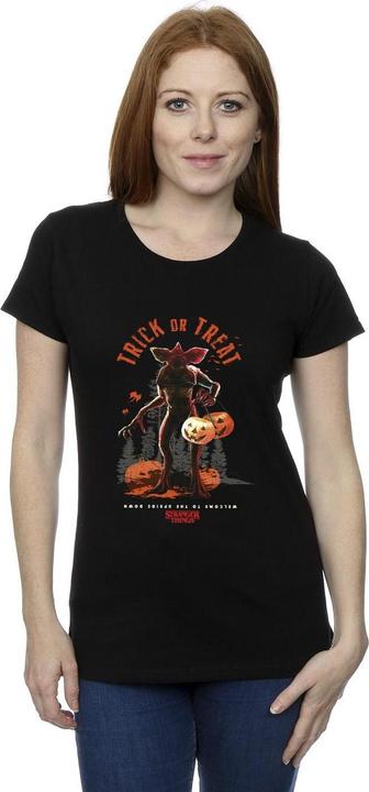 Actual product image Netflix Womens/Ladies Stranger Things Trick Or Treat Demagorgon Cotton T-Shirt (XL)