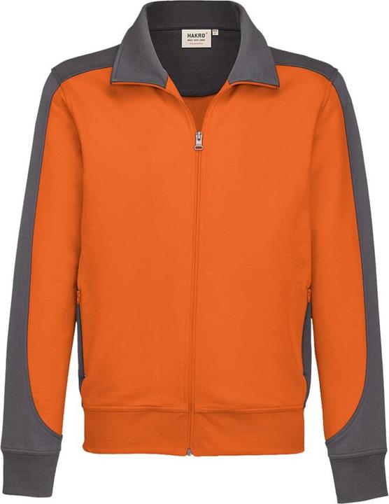 Actual product image Hakro Sweatjacket Contrast Perf orange/anthracite size M (M)
