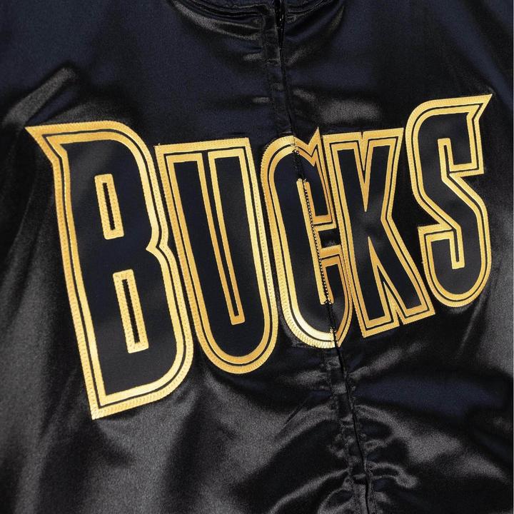 Image du produit Mitchell & Ness M&N Big Face 4.0 Satin Veste - NBA Milwaukee Bucks (XL)
