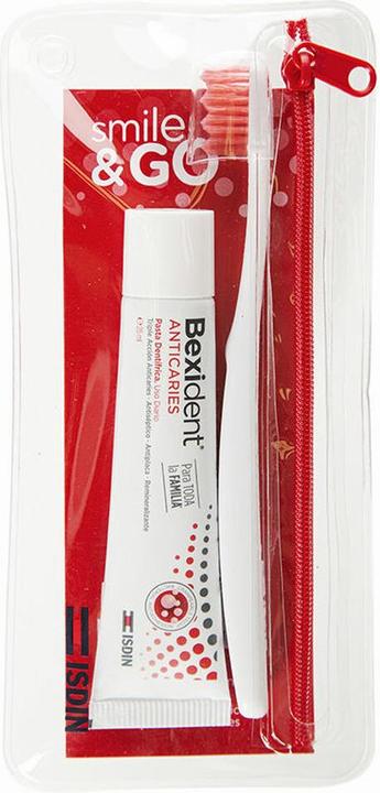 Produktbild Isdin Bexident Anticaries Travel Kit mit Zahnpasta und Zahnbürste 25ml