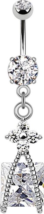 Immagine prodotto Star Piercing Banana in argento con due sfere di cristallo ciondolo in argento in corda (Ottone, Acciaio chirurgico 316L)
