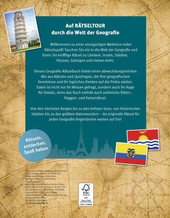 Image du produit Geografie Rätselbuch (Allemand, Philip Pine, 2023)