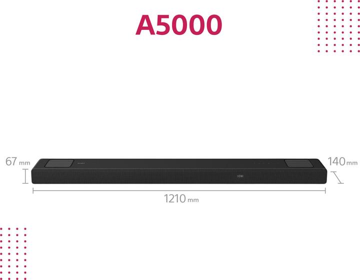 Actual product image Sony HT-A5000 (450 W, 5.1.2 Channel)