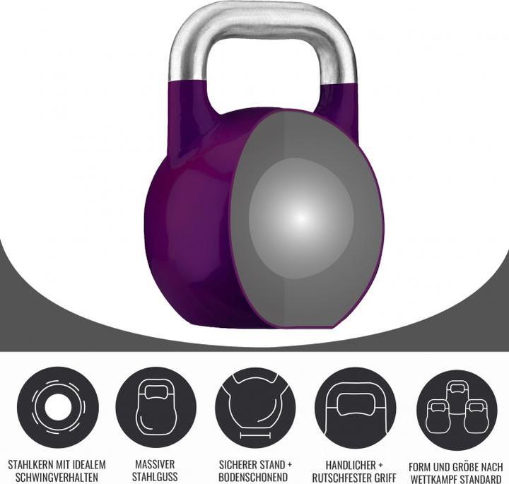 Image du produit Gorilla Sports Compétition de kettlebell (1 x 8 kg, 1 x 12 kg, 1 x 16 kg, 1 x 20 kg, 1 x 24 kg, 1 x 28 kg, 1 x 32 kg, 1 x 40 kg)