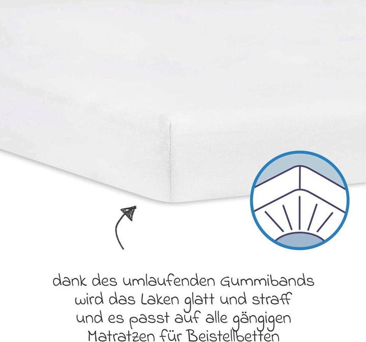 Actual product image Julius Zöllner Jersey fitted sheet for the co-sleeper 50x100cm, white (50 x 100 cm)