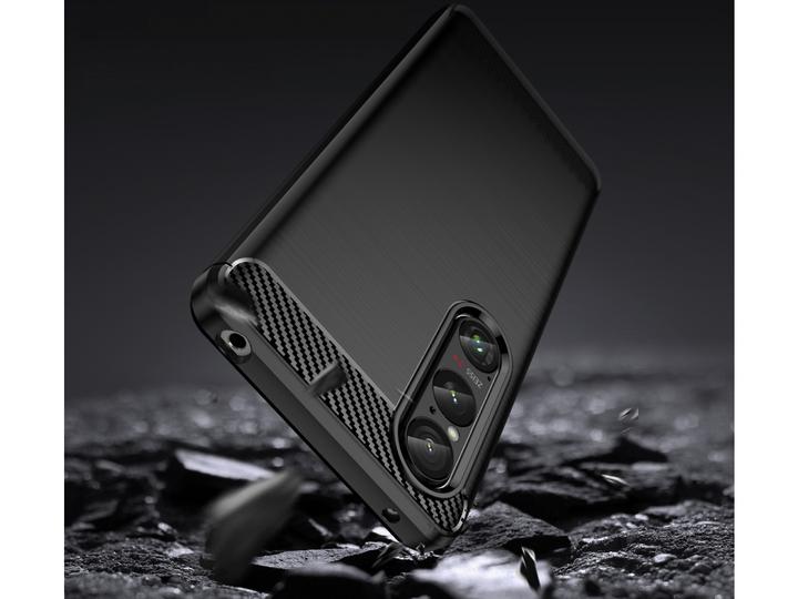 Produktbild Screenguard Sony Xperia 1 VI Hülle Carbon Brushed Soft TPU (Sony Xperia 1 VI)