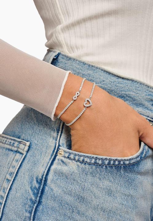 Immagine prodotto Thomas Sabo Bracciale tennis cuore con pietre bianche argento (19 cm, Argento 925 riciclato)