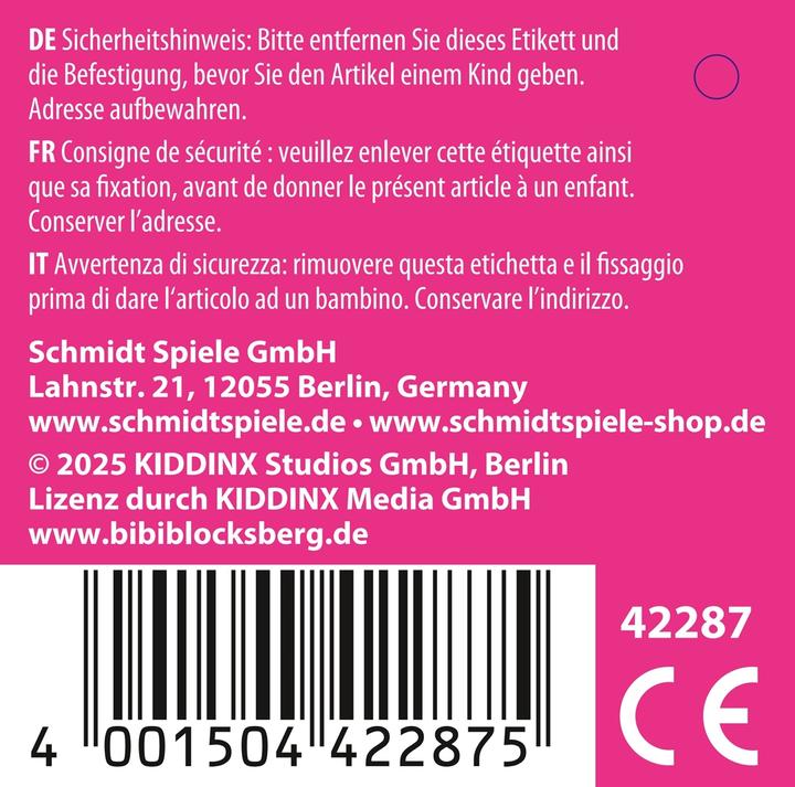 Valori nutrizionali e ingredienti Schmidt Spiele Bibi Blocksberg 17 cm (10 cm)